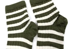 MP ivy green strømper uld striber (2-pak)